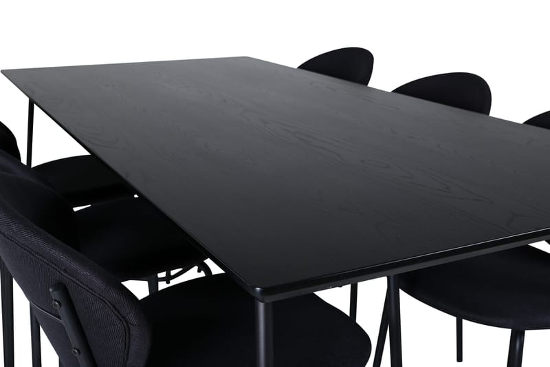 Ruokailuryhmä Petra 190 cm Suorakulmainen 6 Vault Tuolia - Musta - Huonekalut - Pöytä & ruokailuryhmä - Ruokailuryhmä