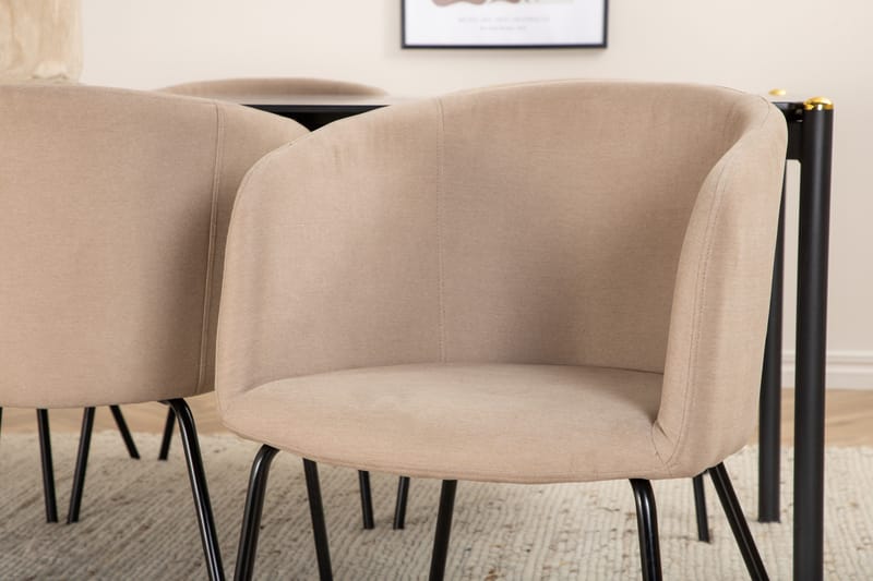 Ruokailuryhmä Pelle 190 cm Suorakulmainen 6 Berit Tuolia - Beige - Huonekalut - Pöytä & ruokailuryhmä - Ruokailuryhmä