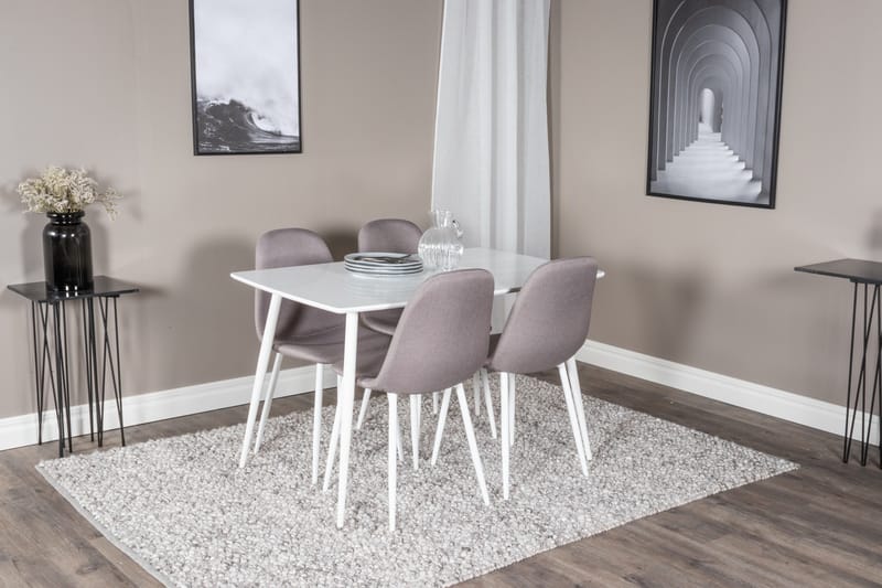 Ruokailuryhmä Polar 120 cm Suorakulmainen 4 Polar Tuolia - Harmaa - Huonekalut - Pöytä & ruokailuryhmä - Ruokailuryhmä