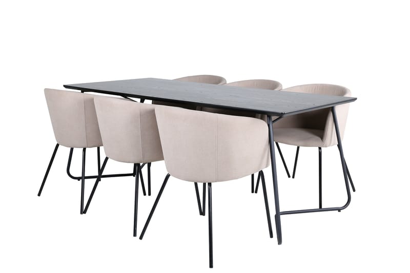 Ruokailuryhmä Petra 190 cm Suorakulmainen 6 Berit Tuolia - Beige - Huonekalut - Pöytä & ruokailuryhmä - Ruokailuryhmä