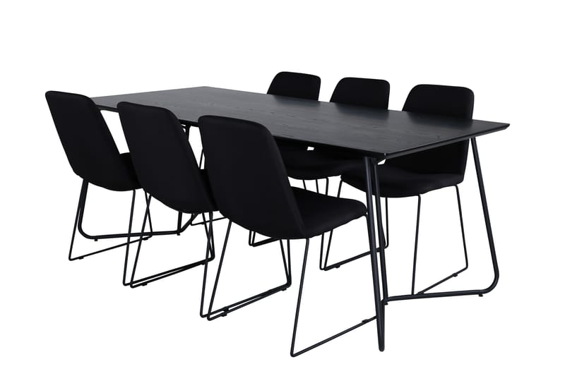 Ruokailuryhmä Petra 190 cm Suorakulmainen 6 Muce Tuolia - Musta - Huonekalut - Pöytä & ruokailuryhmä - Ruokailuryhmä