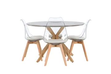 Ruokailuryhmä Piazza 120 cm Pyöreä 4 Edvin Tuolia