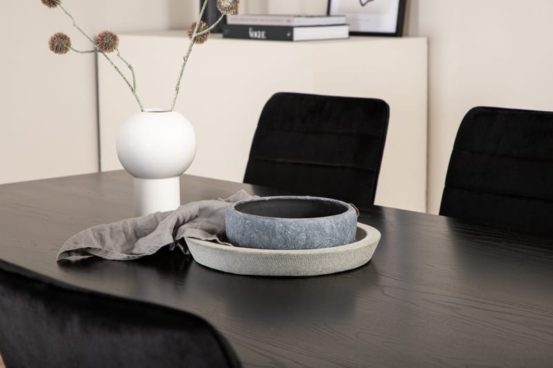 Ruokailuryhmä Piazza 180 cm Suorakulmainen 6 Windu Lyx Tuolia - Musta - Huonekalut - Pöytä & ruokailuryhmä - Ruokailuryhmä