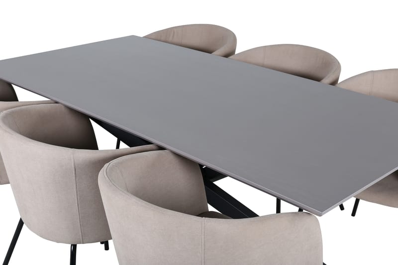 Ruokailuryhmä Piazza 180 cm Suorakulmainen 6 Berit Tuolia - Beige - Huonekalut - Pöytä & ruokailuryhmä - Ruokailuryhmä