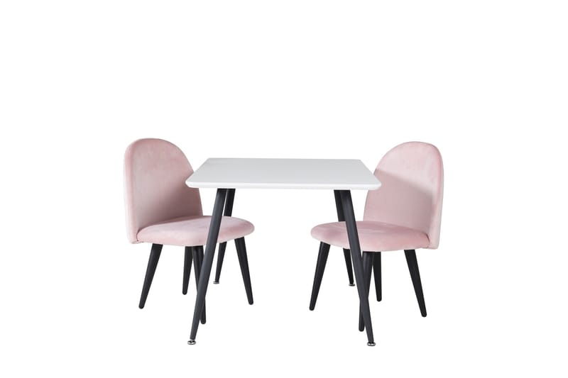 Ruokailuryhmä Polar 80 cm Suorakulmainen 2 Velvet Tuolia, Musta