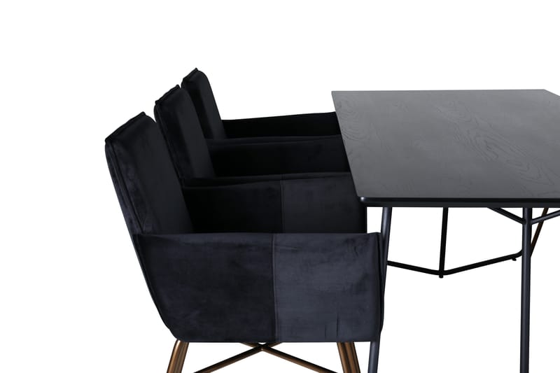 Ruokailuryhmä Petra 190 cm Suorakulmainen 6 Petra Tuolia - Musta - Huonekalut - Pöytä & ruokailuryhmä - Ruokailuryhmä