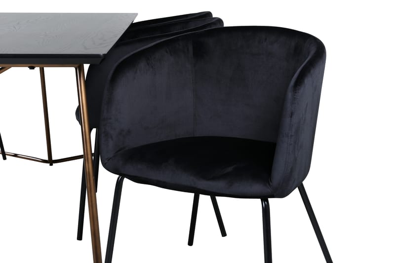 Ruokailuryhmä Petra 190 cm Suorakulmainen 6 Berit Tuolia - Musta - Huonekalut - Pöytä & ruokailuryhmä - Ruokailuryhmä