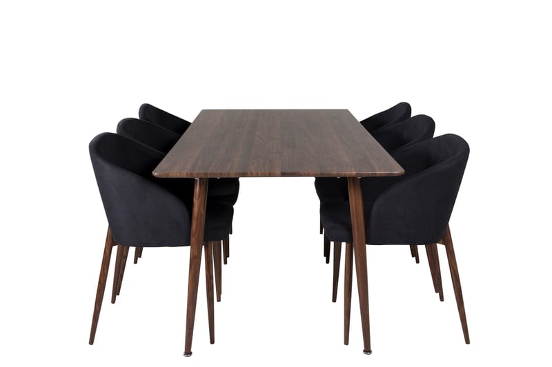 Ruokailuryhmä Polar 180 cm Suorakulmainen 6 Arch Tuolia, Musta