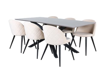 Ruokailuryhmä Piazza 180 cm Suorakulmainen 6 Velvet Tuolia