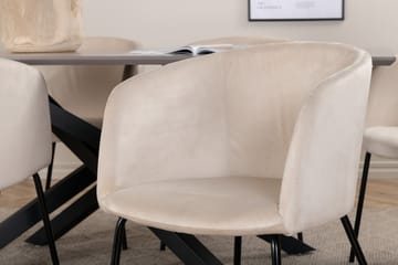 Ruokailuryhmä Piazza 180 cm Suorakulmainen 6 Berit Tuolia - Beige - Huonekalut - Pöytä & ruokailuryhmä - Ruokailuryhmä