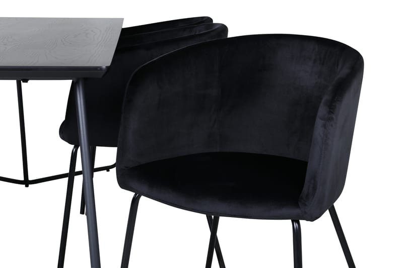 Ruokailuryhmä Petra 190 cm Suorakulmainen 6 Berit Tuolia - Musta - Huonekalut - Pöytä & ruokailuryhmä - Ruokailuryhmä