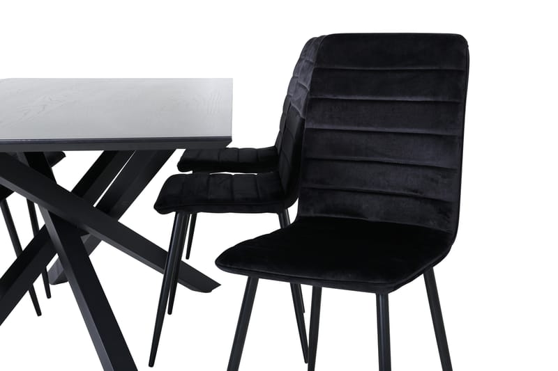 Ruokailuryhmä Piazza 180 cm Suorakulmainen 6 Windu Lyx Tuolia - Musta - Huonekalut - Pöytä & ruokailuryhmä - Ruokailuryhmä
