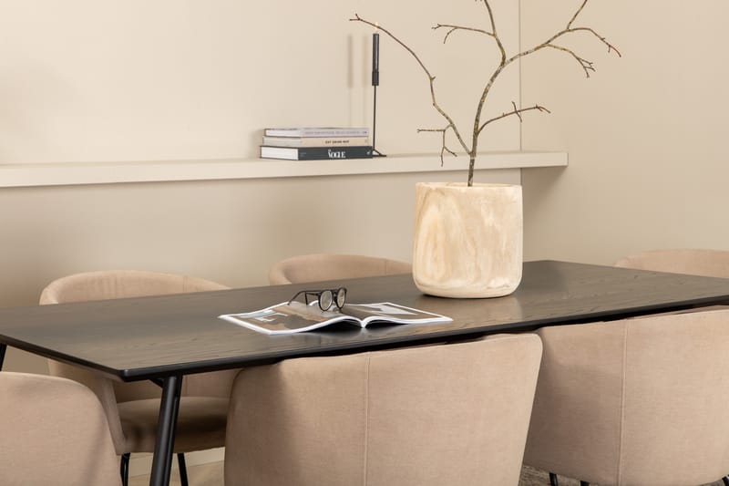 Ruokailuryhmä Petra 190 cm Suorakulmainen 6 Berit Tuolia - Beige - Huonekalut - Pöytä & ruokailuryhmä - Ruokailuryhmä