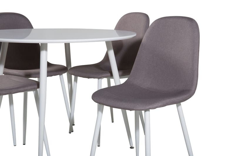 Ruokailuryhmä Plaza 100 cm Pyöreä 4 Polar Tuolia - Harmaa - Huonekalut - Pöytä & ruokailuryhmä - Ruokailuryhmä