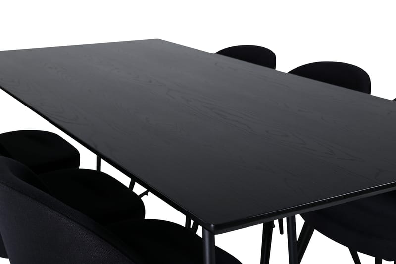 Ruokailuryhmä Petra 190 cm Suorakulmainen 6 Velvet Tuolia - Musta - Huonekalut - Pöytä & ruokailuryhmä - Ruokailuryhmä