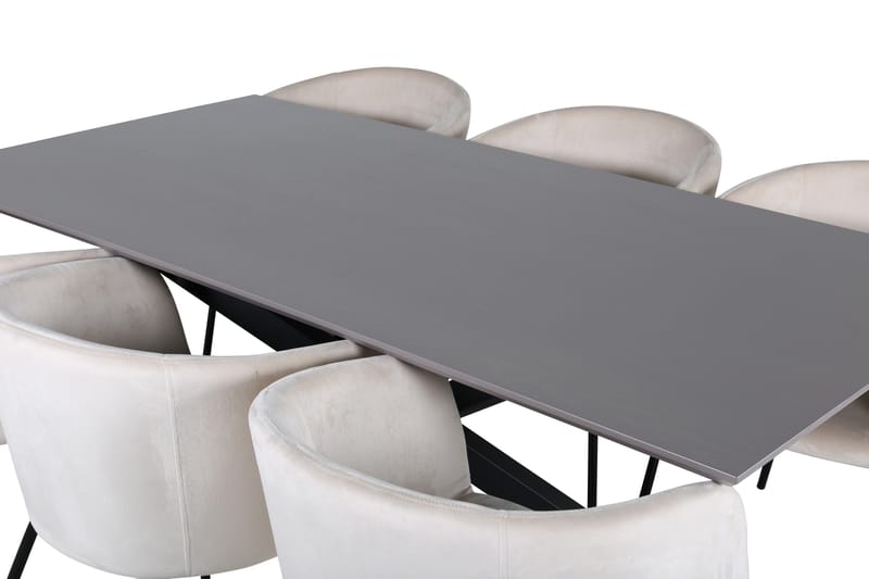 Ruokailuryhmä Piazza 180 cm Suorakulmainen 6 Berit Tuolia - Beige - Huonekalut - Pöytä & ruokailuryhmä - Ruokailuryhmä