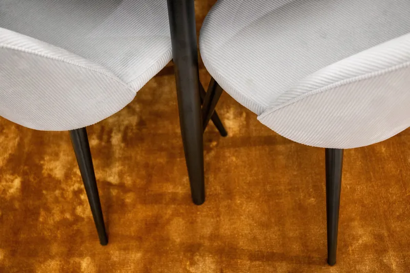 Ruokailuryhmä Plaza 100 cm Pyöreä 4 Velvet Tuolia, Musta