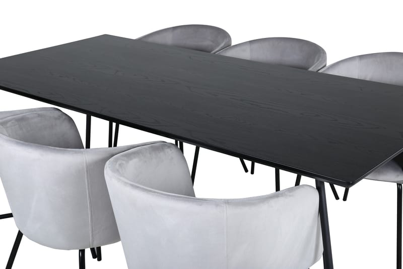 Ruokailuryhmä Petra 190 cm Suorakulmainen 6 Berit Tuolia - Musta - Huonekalut - Pöytä & ruokailuryhmä - Ruokailuryhmä