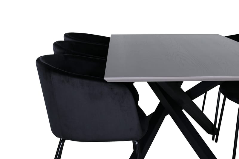 Ruokailuryhmä Piazza 180 cm Suorakulmainen 6 Berit Tuolia - Musta - Huonekalut - Pöytä & ruokailuryhmä - Ruokailuryhmä