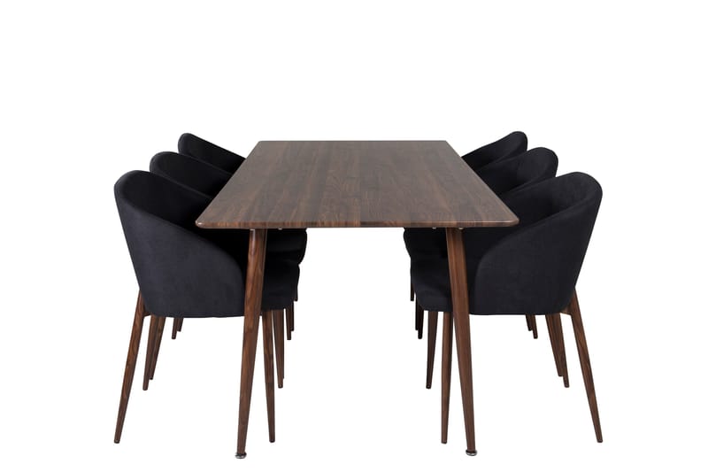 Ruokailuryhmä Polar 180 cm Suorakulmainen 6 Arch Tuolia, Musta