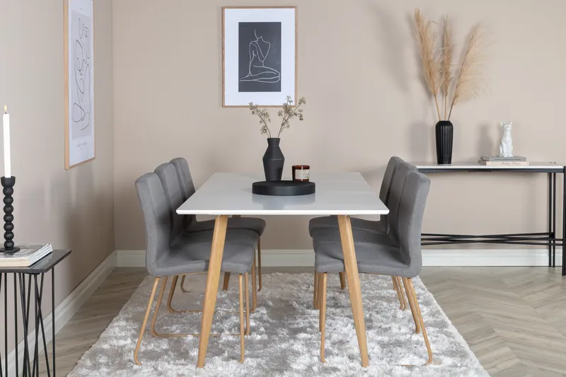 Ruokailuryhmä Polar 180 cm Suorakulmainen 6 Ona Tuolia, Harmaa