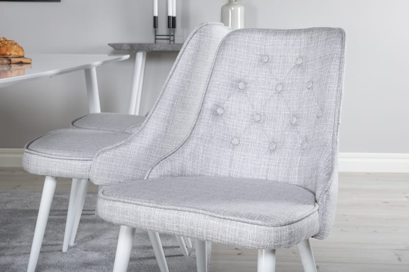 Ruokailuryhmä Polar 180 cm Suorakulmainen 6 Velvet Tuolia - Harmaa - Huonekalut - Pöytä & ruokailuryhmä - Ruokailuryhmä