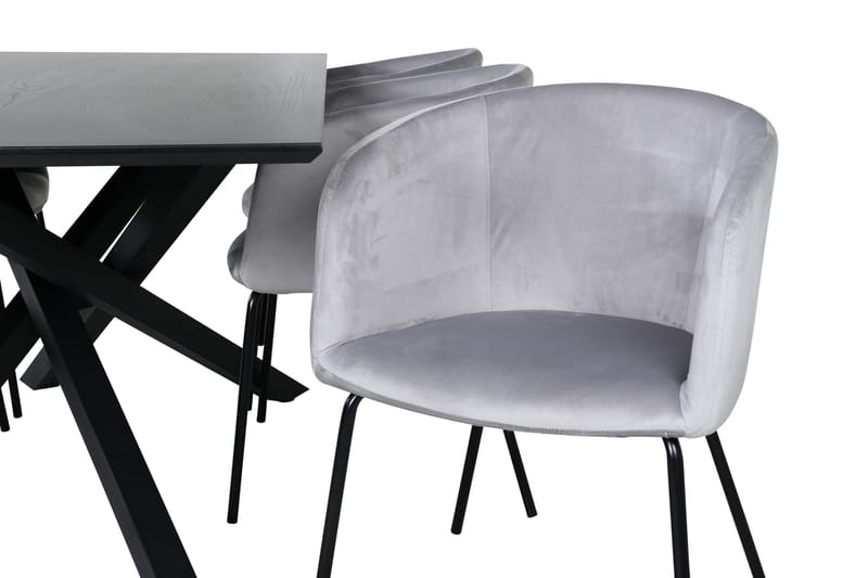 Ruokailuryhmä Piazza 180 cm Suorakulmainen 6 Berit Tuolia - Musta - Huonekalut - Pöytä & ruokailuryhmä - Ruokailuryhmä