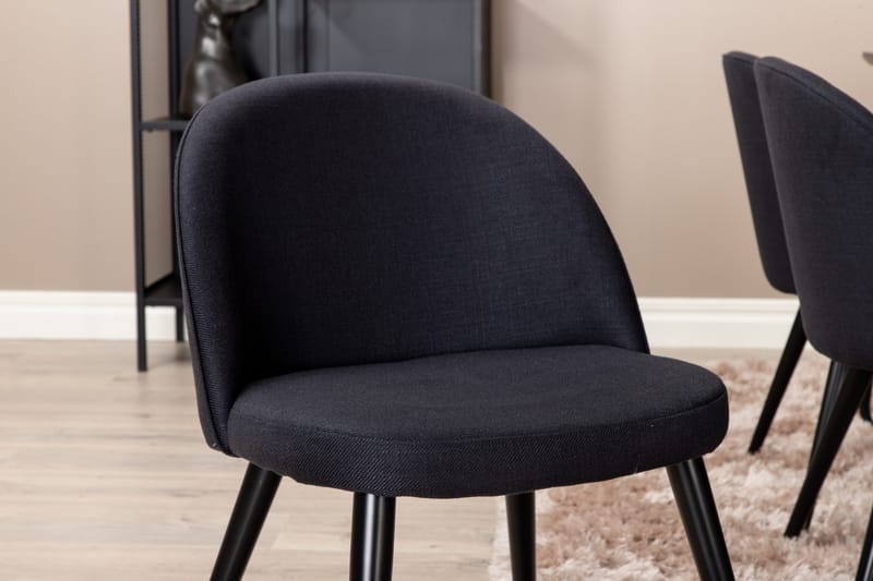 Ruokailuryhmä Petra 190 cm Suorakulmainen 6 Velvet Tuolia - Musta - Huonekalut - Pöytä & ruokailuryhmä - Ruokailuryhmä