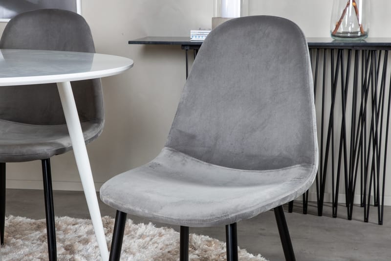 Ruokailuryhmä Plaza 100 cm Pyöreä 4 Polar Tuolia - Musta - Huonekalut - Pöytä & ruokailuryhmä - Ruokailuryhmä