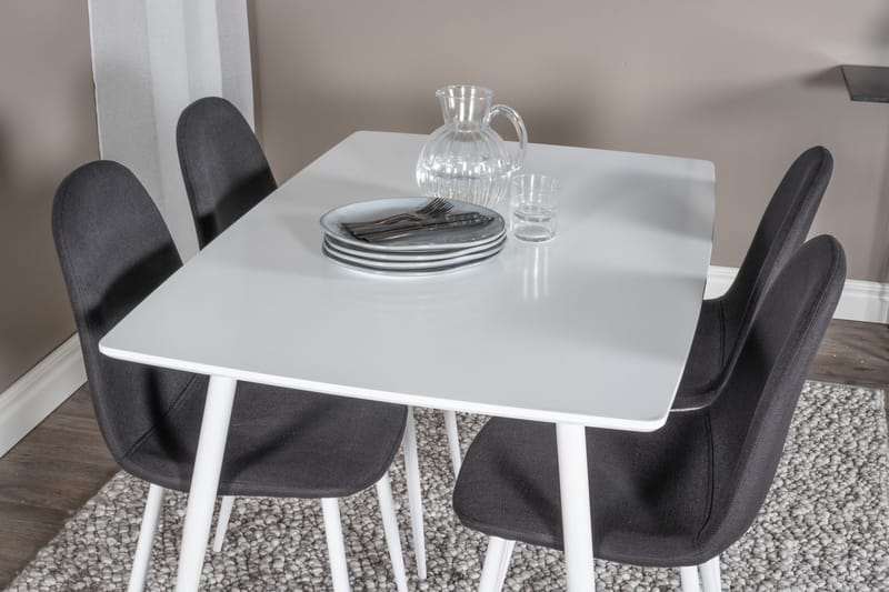 Ruokailuryhmä Polar 120 cm Suorakulmainen 4 Polar Tuolia - Musta - Huonekalut - Pöytä & ruokailuryhmä - Ruokailuryhmä