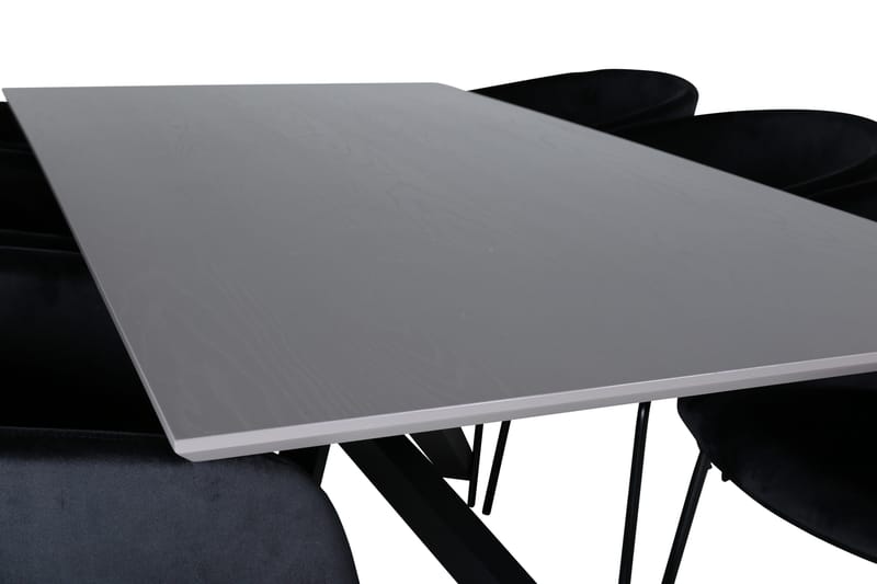 Ruokailuryhmä Piazza 180 cm Suorakulmainen 6 Berit Tuolia - Musta - Huonekalut - Pöytä & ruokailuryhmä - Ruokailuryhmä