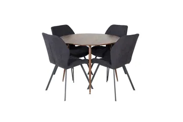 Ruokailuryhmä Plaza 100 cm Pyöreä 4 Gemma Tuolia