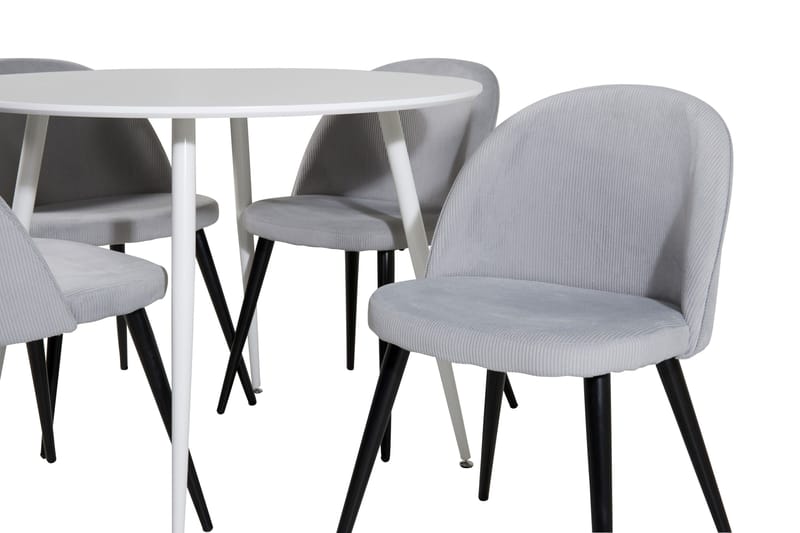 Ruokailuryhmä Plaza 100 cm Pyöreä 4 Velvet Tuolia - Musta - Huonekalut - Pöytä & ruokailuryhmä - Ruokailuryhmä