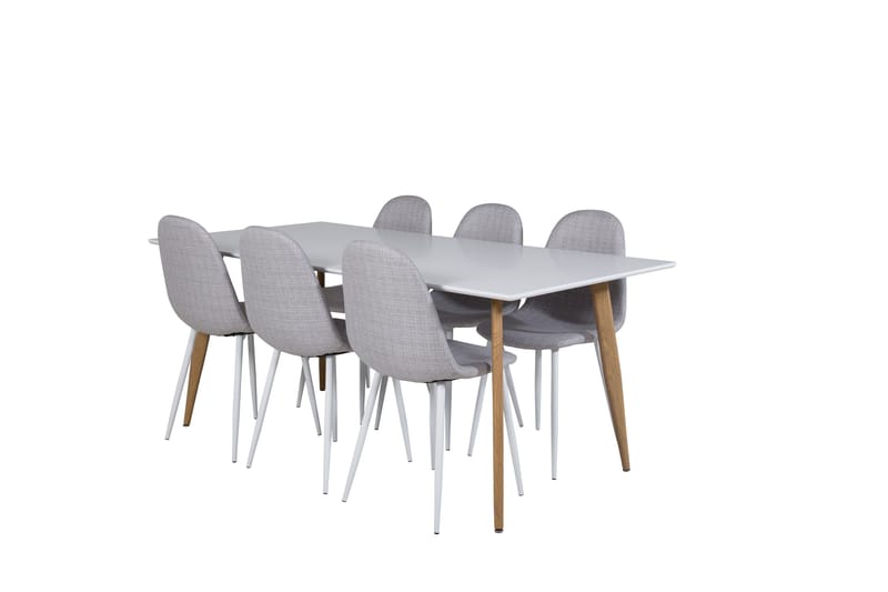Ruokailuryhmä Polar 180 cm Suorakulmainen 6 Polar Tuolia - Harmaa - Huonekalut - Pöytä & ruokailuryhmä - Ruokailuryhmä