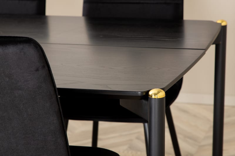 Ruokailuryhmä Pelle 190 cm Suorakulmainen 6 Windu Lyx Tuolia - Musta - Huonekalut - Pöytä & ruokailuryhmä - Ruokailuryhmä