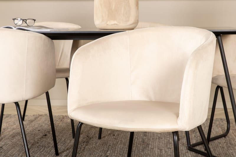 Ruokailuryhmä Petra 190 cm Suorakulmainen 6 Berit Tuolia - Beige - Huonekalut - Pöytä & ruokailuryhmä - Ruokailuryhmä