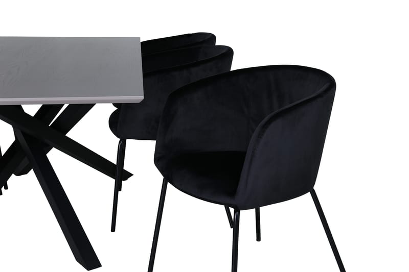 Ruokailuryhmä Piazza 180 cm Suorakulmainen 6 Berit Tuolia - Musta - Huonekalut - Pöytä & ruokailuryhmä - Ruokailuryhmä