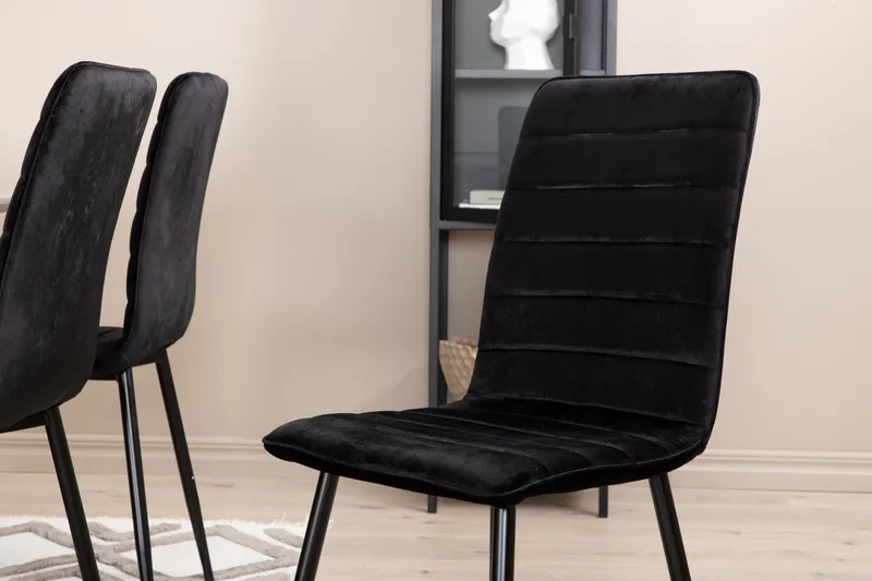 Ruokailuryhmä Piazza 180 cm Suorakulmainen 6 Windu Lyx Tuolia - Musta - Huonekalut - Pöytä & ruokailuryhmä - Ruokailuryhmä