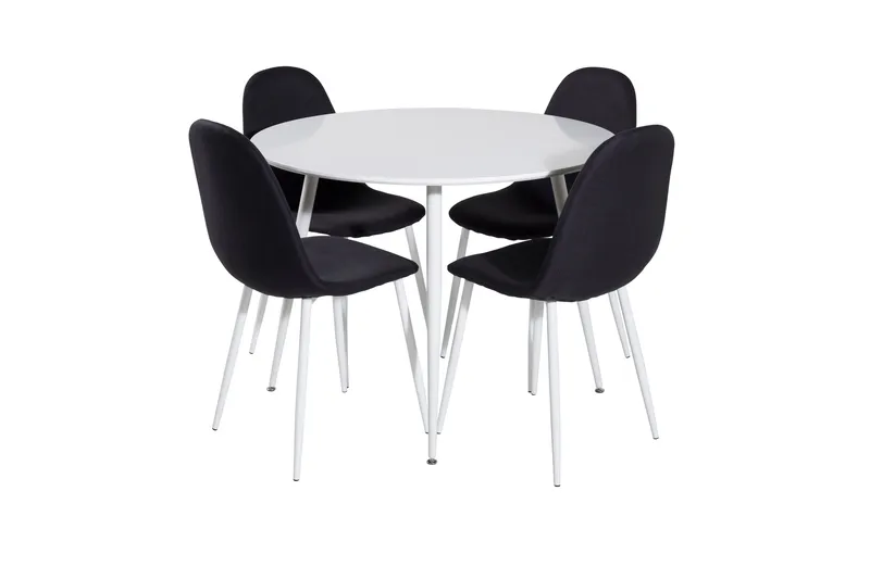 Ruokailuryhmä Plaza 100 cm Pyöreä 4 Polar Tuolia, Musta