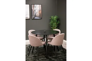 Ruokailuryhmä Plaza 100 cm Pyöreä 4 Velvet Tuolia