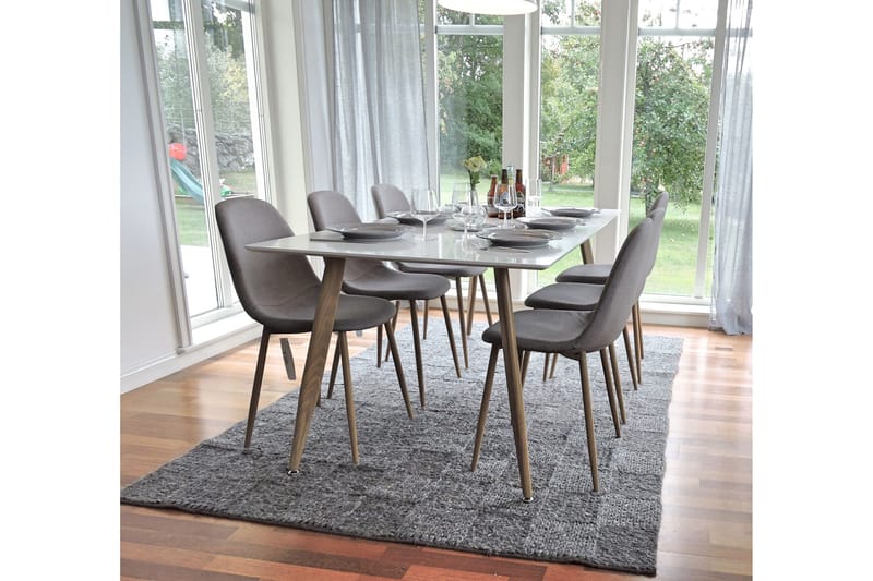 Ruokailuryhmä Polar 180 cm Suorakulmainen 6 Polar Tuolia - Luonnonväri - Huonekalut - Pöytä & ruokailuryhmä - Ruokailuryhmä