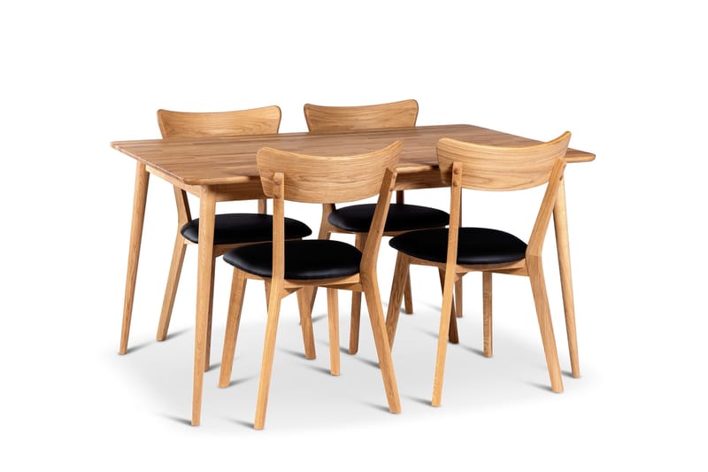 Ruokailuryhmät Stenexpo Alborg-ruokailuryhmä 140 cm, 4 Eksjö-tuolia massiivipuuta Vaaleanruskea,Luonnonvärinen, undefined
