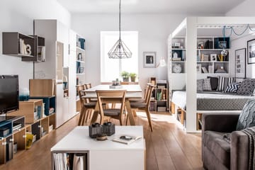 4You suorakulmainen ruokapöytä 200x100 cm puusta laatikoilla - Valkoinen - Huonekalut - Pöytä & ruokailuryhmä - Ruokapöydät & keittiön pöydät