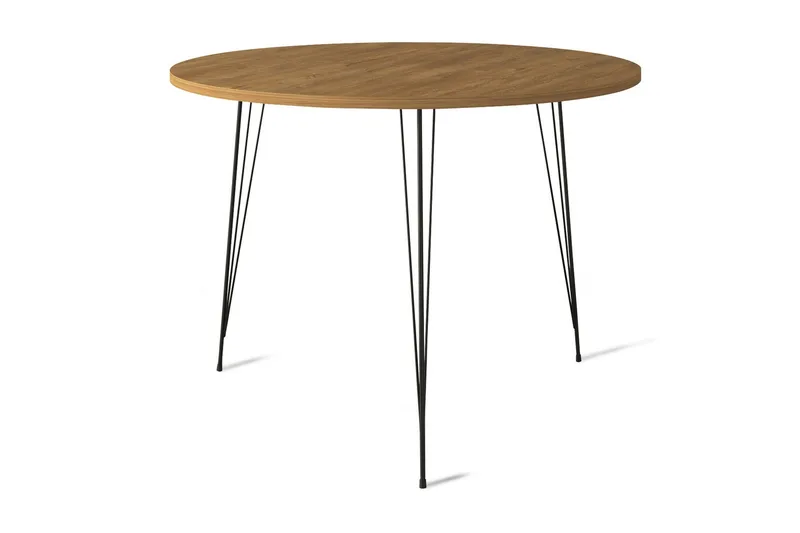 Bonnick Pieni Pyöreä Pöytä 90 cm Puu- ja Tammiulkonäöllä, Ruskea/Musta