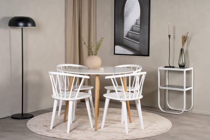 Deandra Ruokapöytä 100 cm Valkoinen - Venture Home - Ruokapöydät & keittiön pöydät