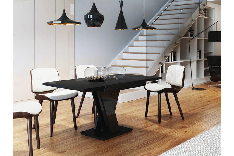 Denogal Matbord 80 cm Black high gloss - Huonekalut - Pöytä & ruokailuryhmä - Ruokapöydät & keittiön pöydät