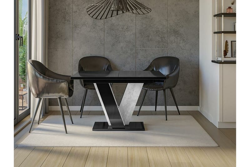 Denogal Matbord 90 cm Black high gloss - Huonekalut - Pöytä & ruokailuryhmä - Ruokapöydät & keittiön pöydät