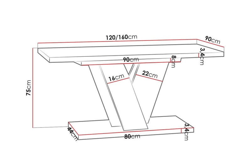 Denogal Matbord 90 cm Grey - Huonekalut - Pöytä & ruokailuryhmä - Ruokapöydät & keittiön pöydät