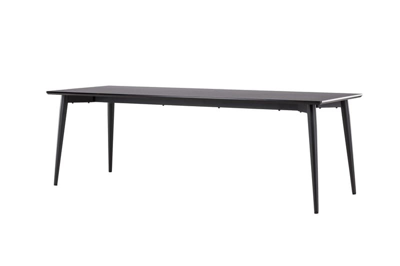 Ellis suuri suorakulmainen ruokapöytä 230 cm metallinvärisellä ulkonäöllä - Musta - Huonekalut - Pöytä & ruokailuryhmä - Ruokapöydät & keittiön pöydät
