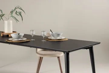 Ellis suuri suorakulmainen ruokapöytä 230 cm metallinvärisellä ulkonäöllä - Musta - Huonekalut - Pöytä & ruokailuryhmä - Ruokapöydät & keittiön pöydät
